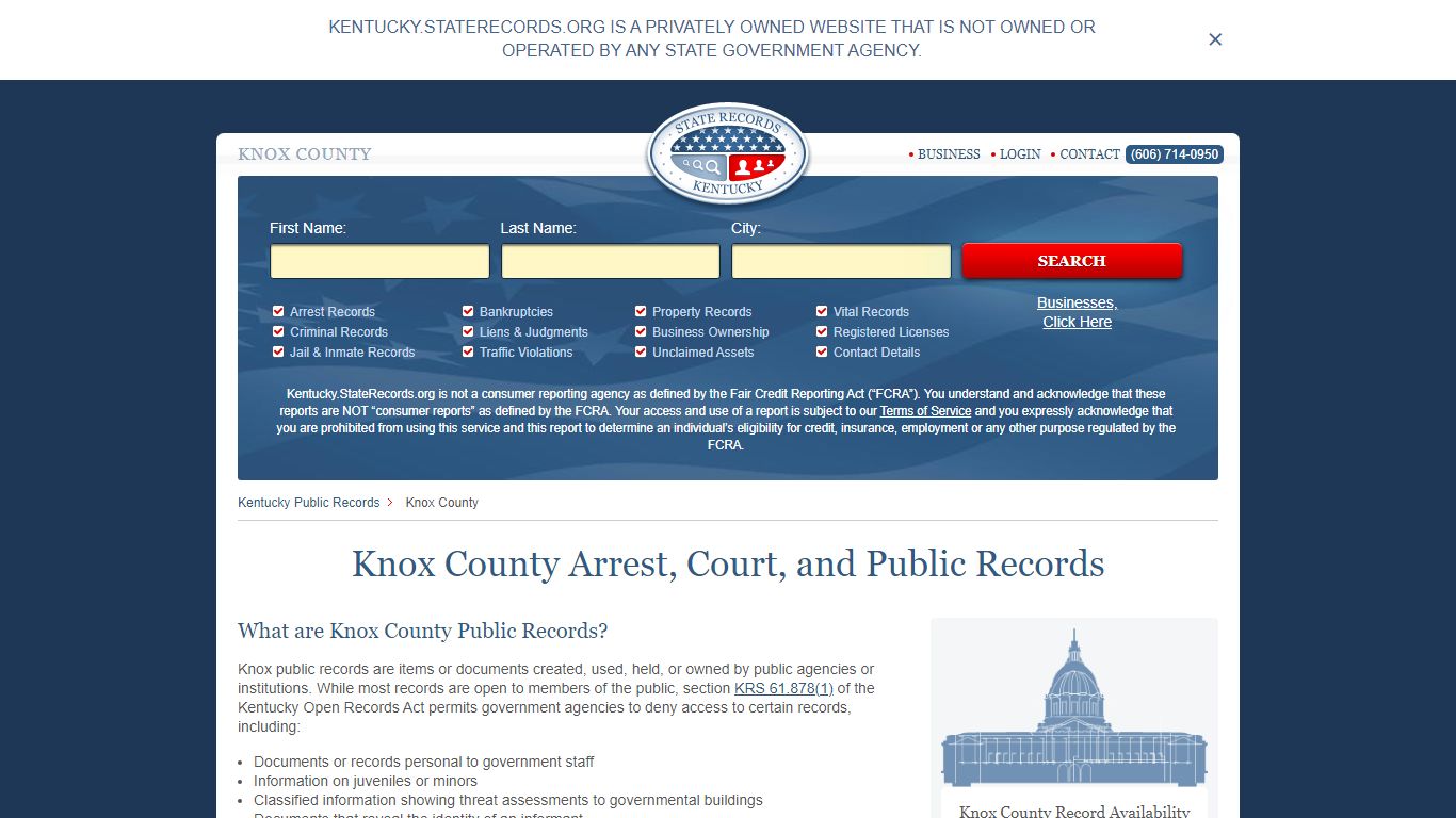 Knox County Arrest, Court, and Public Records
