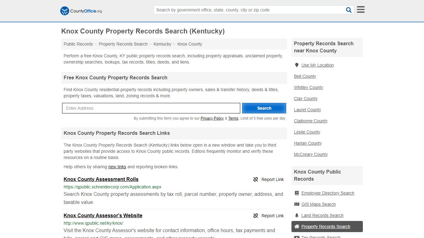 Knox County Property Records Search (Kentucky) - County Office